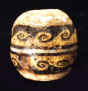 Roman mosaic green glass cane bead, depicting running wave from Egyptian Alexandria ms169