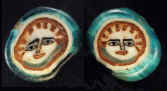 Ancient Roman Mosaic glass face bead with ancient faces  ms197