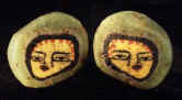 Ancient Roman Mosaic glass disc face bead with ancient faces ms197